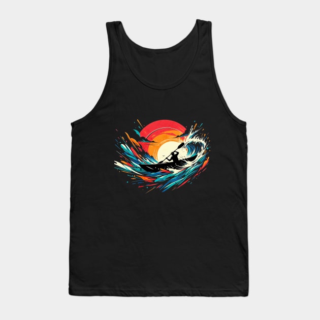 Wild Water Kayaking Vintage Design Tank Top by Miami Neon Designs